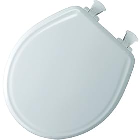 Mayfair 48E2 Slow Close Toilet Round Seat with Lift Off Hinge, White Wood
