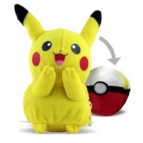 Pikachu - Pokemon Pokeball Flip-out Plush Toy (Transform a Pokeball into a Pokemon) (Japanese Import)