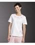 Alfred Dunner Palm Beach Garden Striped Floral Top Pink M