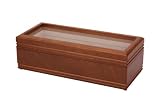 Reed & Barton Belmont Watch Box with Glass Lid and Five Watch Holders