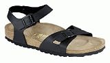 Birkenstock sandals Rio from Birko-Flor in Black with a regular insole