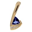 14K Yellow Gold Tanzanite and Diamond Pendant