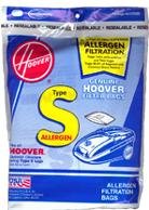 Hoover Type S Allergen Canister Vacuum Cleaner Bags, Package of 3