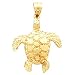 14K Yellow Gold Turtle Pendant