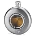 Glass Front Whiskey Flask - Personalized Afforable Unique Bridesmaid or Groomsman Wedding Gift