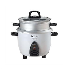 Aroma 3-Cup Rice Cooker with Steam Tray by Aroma