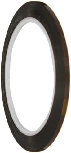 Polyimide Masking Tape, 3" Core, -269 to 400 Degree C Performance Temperature, 50 lbs/inch Tensile Strength, 2 mil Thick, 36 yds Length x 1/8" Width, Amber