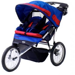 Free Runner 2 Double Jogging Stroller - Blue/Red