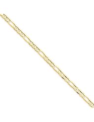 14k 3mm Concave Open Figaro Chain, Size 8