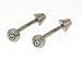 Stainless steel eye brow ring with clear CZ's on studs - 16g - sold as a pair