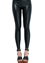 LeggingsQueen Black Faux Leather Leggings