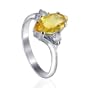 Sterling Silver Marquise Cut Citrine Gemstone Polished Finished Band Ring Size 10