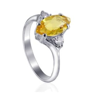 Buy Marquise Cut Citrine Gemstone Ring Sterling Silver Band by Gem Avenue