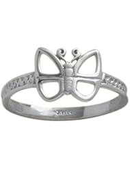 10 Karat White Gold Butterfly Baby Ring