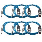 UPC 847861000059 product image for Seismic Audio SATRXL-F2Blue6 2-Feet XLR Female to 1/4-Inch TRS Patch Cables - Bl | upcitemdb.com