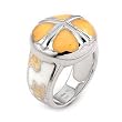 Caramel & White Designo Cross/Heart Ring