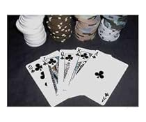ROYAL FLUSH OF CLUBS POKER ARTS ART DECOR GAME ROOM LAS VEGAS NEVADA CASINO POPULAR WPT WSOP B&W Emerging Artists Giclee Poster Print by Teo Alfonso, 24x20