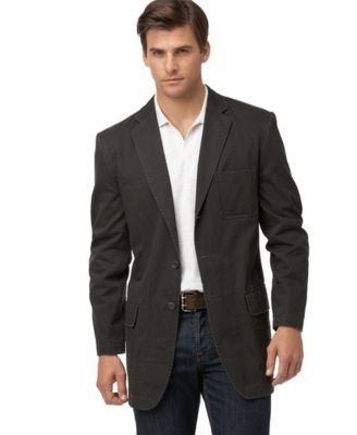Calvin Klein Olive Unconstructed Cotton Sport Coat