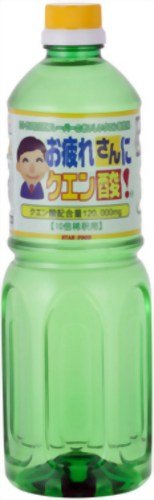 画像：(お得な10倍稀釈用で10L分)【お疲れさんにクエン酸! 1L】 業務用クエン酸120,000mg配合