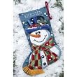 Mr. Frost Stocking Needlepoint Kit 16" Long Stitched In Yarn