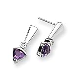 Amethyst and Diamond Sterling Silver Earrings