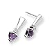 Amethyst and Diamond Sterling Silver Earrings