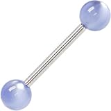 Sky Blue ILLUSION Barbell Tongue Ring