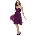 Empire Chiffonkleid Cocktailkleid Partykleid, mit Schn�rung, schulterfrei, Lila