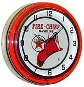 Fire Chief Gasoline, Neon Clock, Bright Double 18 inch Neon