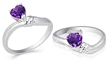 Heart Cut Amethyst Ring Sterling Silver Size 8