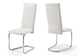 Presto mobilia 10299 Stuhl 4-er Set Freischwinger George 32 106 x 42 x 46 cm textilleder creme, untergestell chrom
