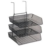 Fellowes 75902 Mesh Partition Additions Triple Tray, Side Load, Letter Size, Black