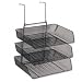 Fellowes 75902 Mesh Partition Additions Triple Tray, Side Load, Letter Size, Black