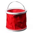 Fabric Fishing Camping Bucket Folding Water Pail(red)
