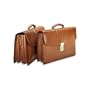 Jack Georges Belting Collection Triple Gusset Flap-Brown
