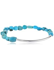 Sterling Silver Bar and Turquoise Nugget Bracelet, 7.5"