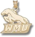 Western Michigan Broncos WMU with Bronco 5/8 Pendant - 14KT Gold Jewelry