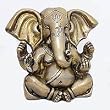 Seated Statue Lord Ganesha Brass Sculpture 5 inches