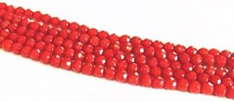 Red Coral Round Fec beads 16" strand (3MM, Red)