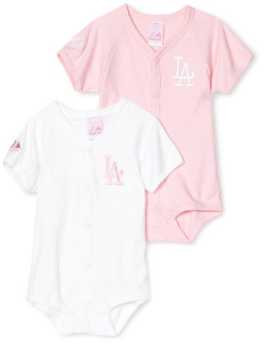 MLB Infant/Toddler Girls' Los Angeles Dodgers Two Piece Creeper Set (Royal, 12 Months)