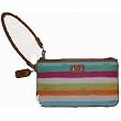 Women's Coach Wristlet Striped Logo Print