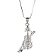 Heirloom Finds Violin Viola Cello Music Charm Pendant Necklace Crystal Musical Instrument