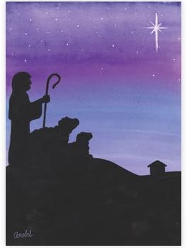 Md Anderson Children's Art Project Christmas Holiday Greeting Cards - Shepherd Watch - 15 Cards 16 Envelopes