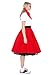 Hip Hop 50's Shop 1950s Adult 4 Piece Poodle Skirt Costume Outfit for Women with Accessories (glasses, socks, scarf) (XLarge/XXLarge, Red)