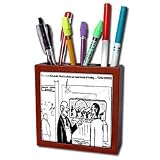 Rich Diesslins Funny General - Editorial Cartoons - Team Work - Tile Pen Holders-5 inch tile pen holder