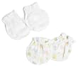 I Play Unisex-baby Newborn Organic Muslin Mitts, Print/White, 0-3 Months