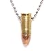 Cobrabraid Real 9mm Bullet Necklace on 24-Inch Nickel Plated Ball Chain