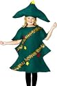 Christmas Tree Costume Green with Tinsel and Stars Design and with Hat