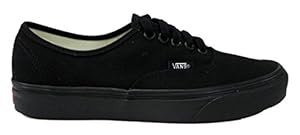 Vans Adult Authentic Core Classics, Black/Black , Men's 16