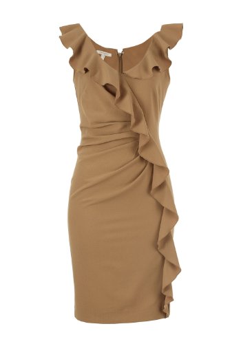 APART Damen Kleid/ Knielang Volant-Kleid in schmaler Silhouette